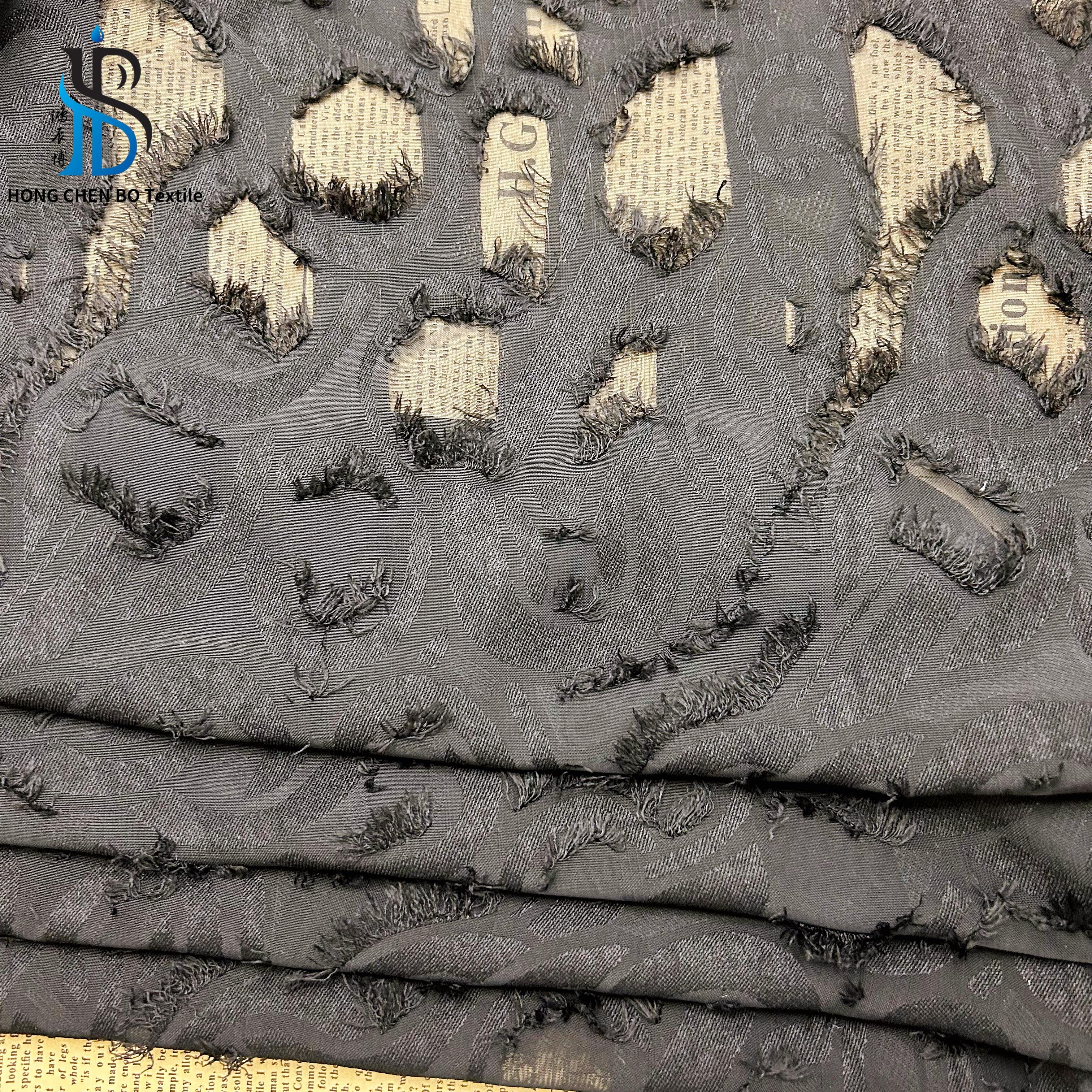 High-end boutique jacquard chiffon fabric lightweight pattern style women's dress coat fabric