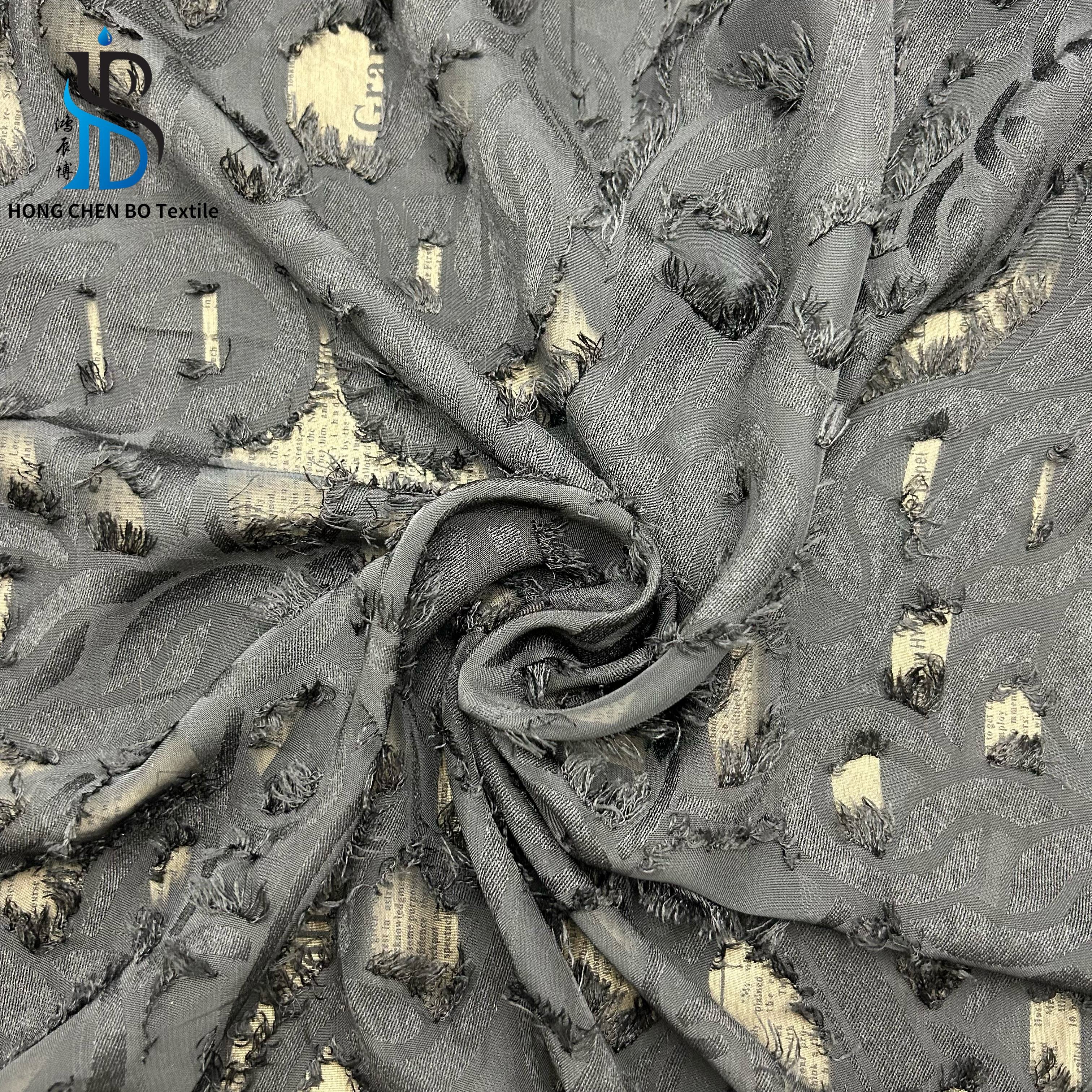 High-end boutique jacquard chiffon fabric lightweight pattern style women's dress coat fabric