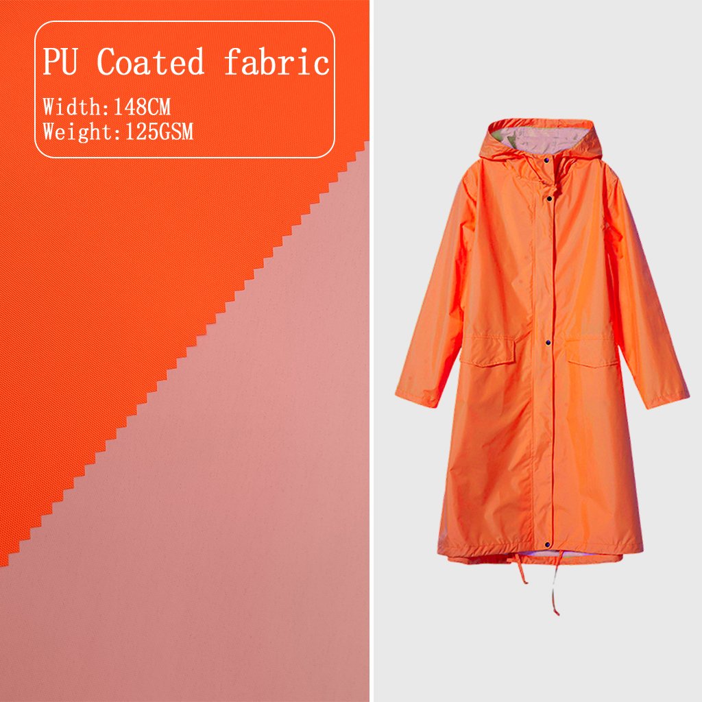 Neon Fluorescent orange 300D oxford fabrics with pu milky coated fabric for safty uniform