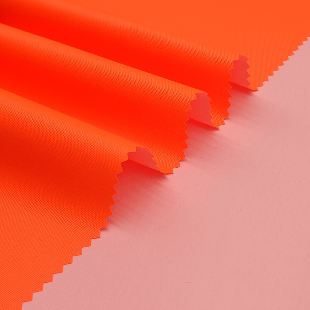 Neon Fluorescent orange 300D oxford fabrics with pu milky coated fabric for safty uniform