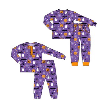 New Design 2024 Custom Long Sleeve Bamboo Knitted Sleepwear Super Soft Kids Pajamas Two Pieces Kids Clothing Wholesale