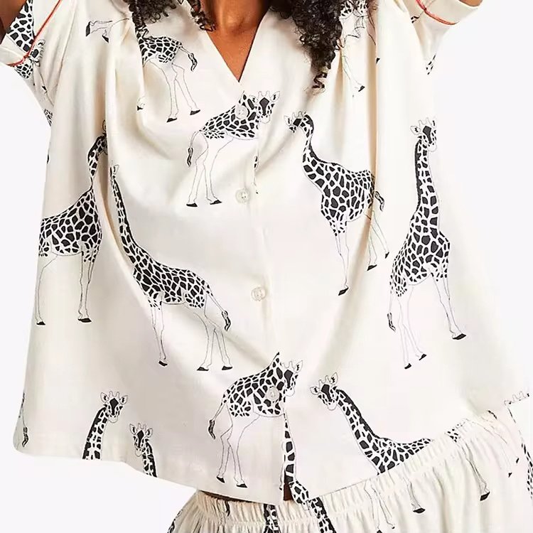 2024 Soft Two Piece Woman short Pajama Sets Custom Oragnic Bamboo Pajamas For Women Set