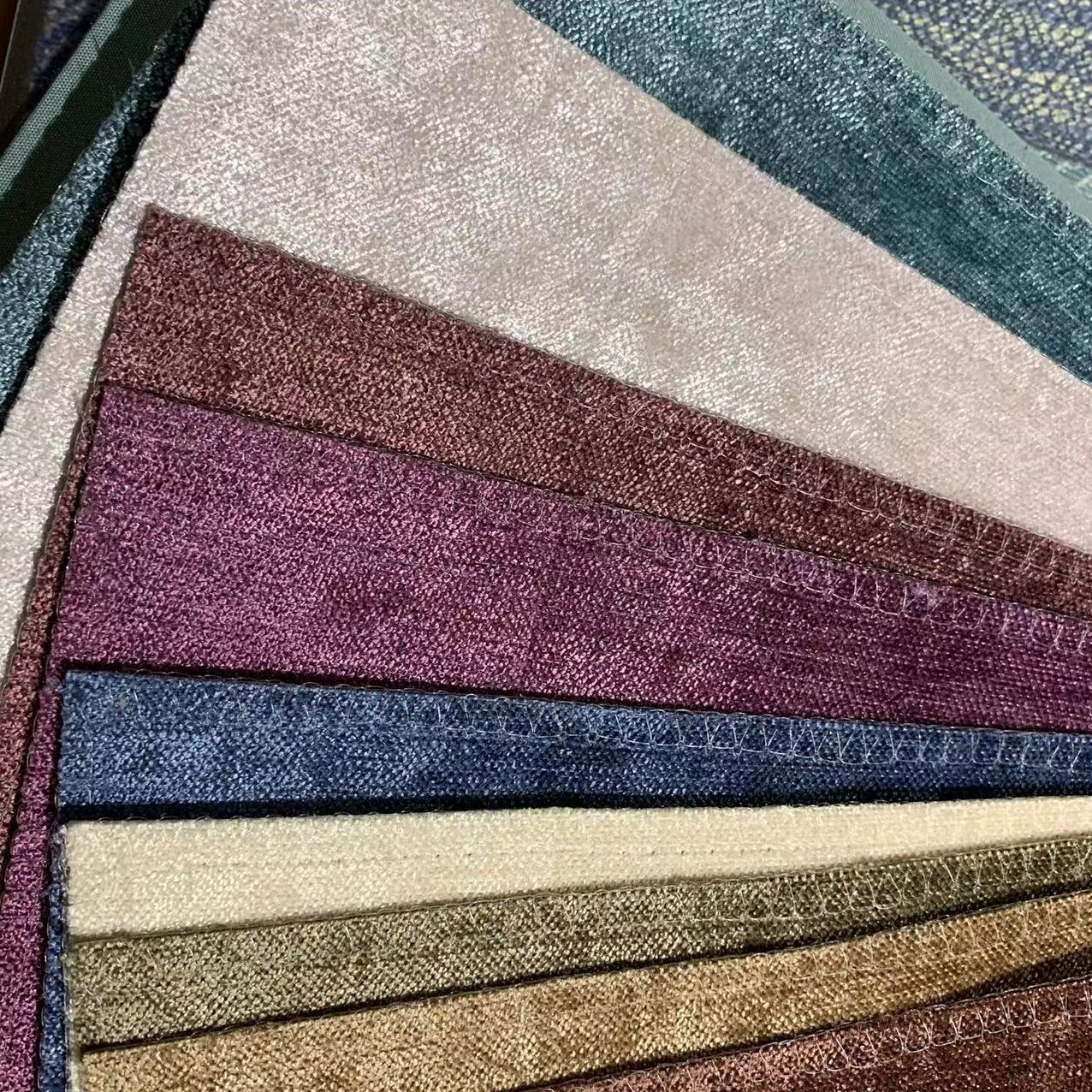 100% Polyester Chenille Upholstery Fabric A4 Size Sample Accept Custom Designs Roll Packing for Sofa Tricot Knitted 300gsm 1000M