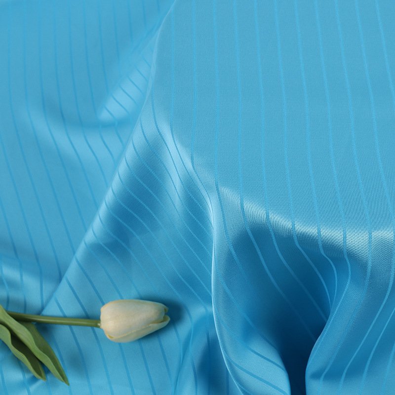 GOOD SALE CLOTHING FABRIC 100 POLYESTER FABRIC WHOLESALE JACQUARD SATIN FABRIC WITH STRIPE FOR DRESS