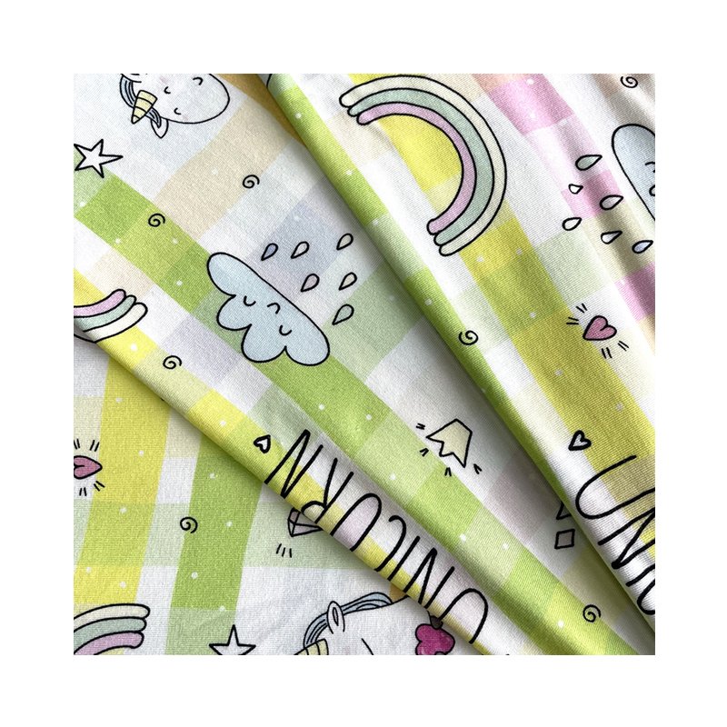 Factory wholesale digital printed animal printing on Bamboo fiber jersey knitted fabric for kids
