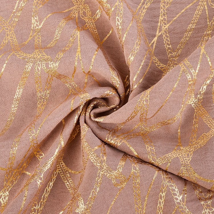 Fast Shipping Light Weight 100% Polyester CEY Foil Print Woven Fabric For Women Dress