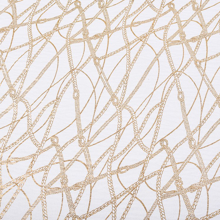 Fast Shipping Light Weight 100% Polyester CEY Foil Print Woven Fabric For Women Dress