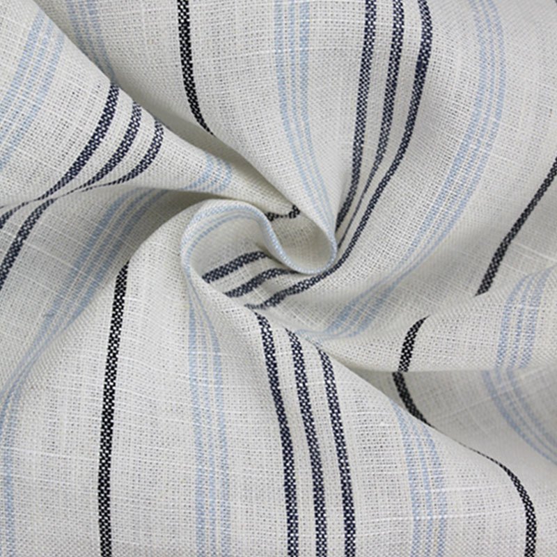 Hot Sell Delicacy Fashionable 100%Linen Yarn Dyed Stripe Fabric for Shirt or Dress