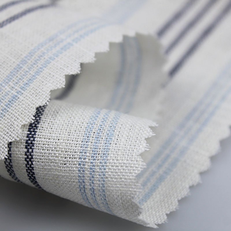 Hot Sell Delicacy Fashionable 100%Linen Yarn Dyed Stripe Fabric for Shirt or Dress