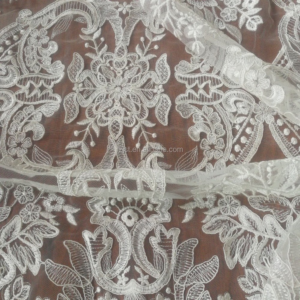 2024 new tulle lace embroidered fabric for wedding