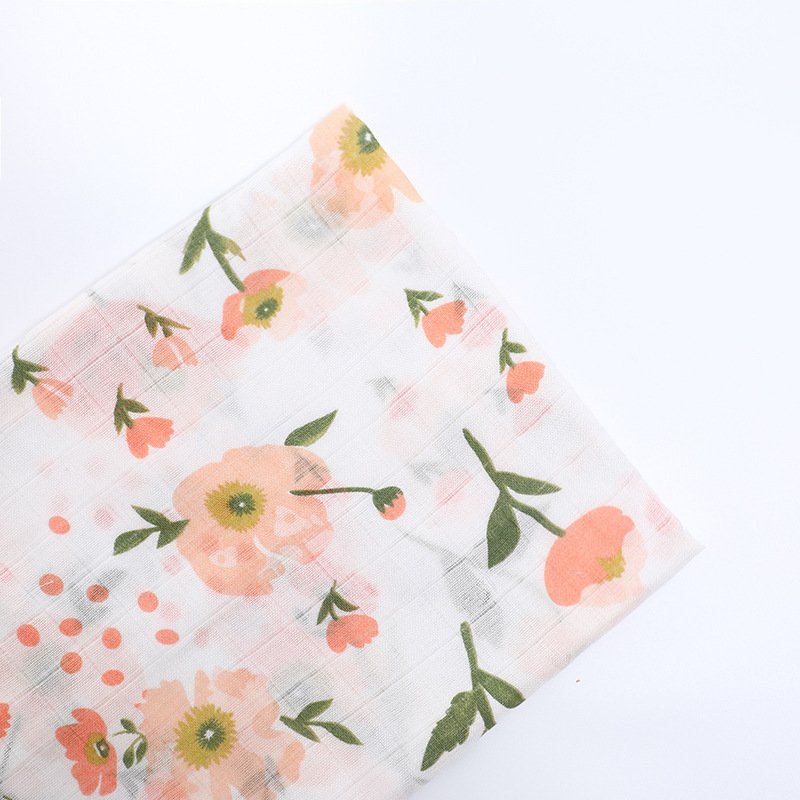 custom print wholesale double gauze bamboo cotton muslin baby fabric for muslin baby blanket