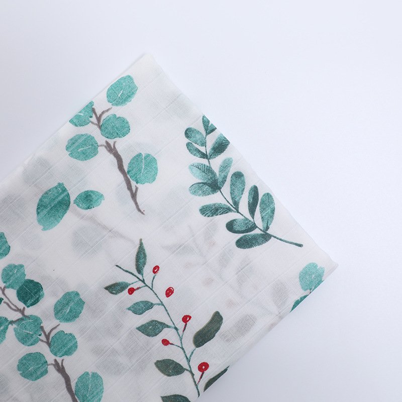 custom print wholesale double gauze bamboo cotton muslin baby fabric for muslin baby blanket