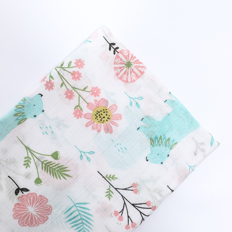 custom print wholesale double gauze bamboo cotton muslin baby fabric for muslin baby blanket