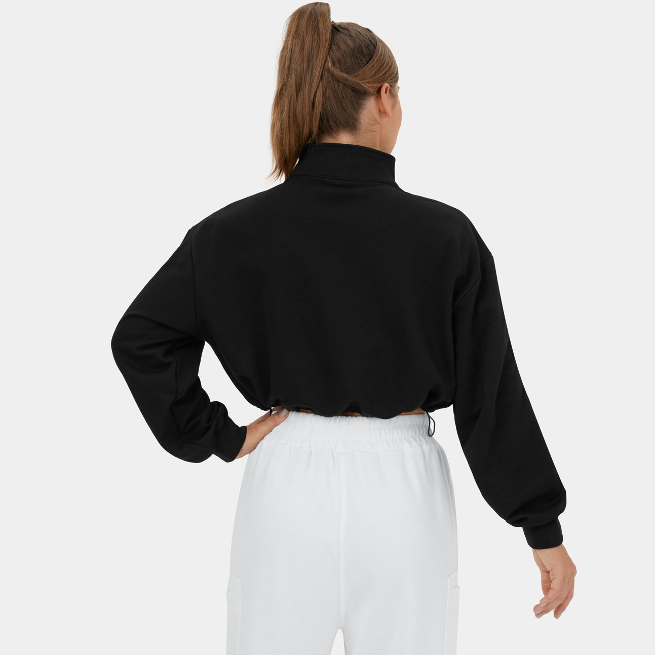 Customize Wholesale High Quality Classic Lounge 1/2 Zip Sweatshirt Zip Up Pullover Hoodies Sweatshirts For Women