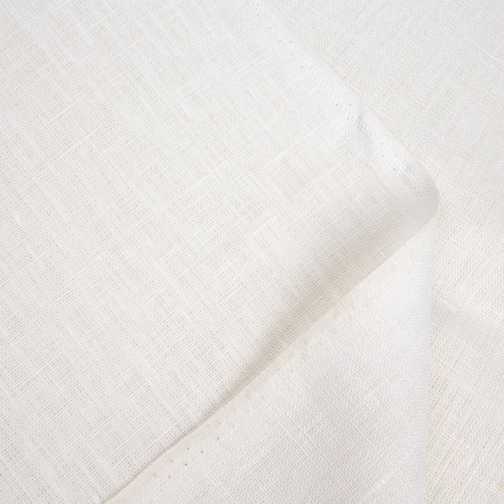 250 GSM 100% Linen Woven Softened Fabric Optical White High Quality Breathable Clothing Fabric Printed Wholesale Shirts Dresses