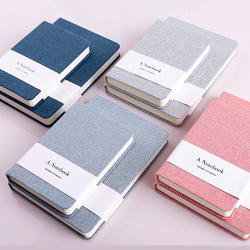 Custom logo hot sale A4 A5 A6 notepads kawaii linen leather cover diary notepad journal notebooks for office stationery supplies