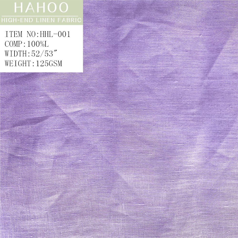 In stock 125gsm soft Enzyme wash plain dyed stone washed suit 100% linen fabric for garment