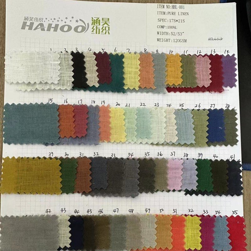 In stock 125gsm soft Enzyme wash plain dyed stone washed suit 100% linen fabric for garment