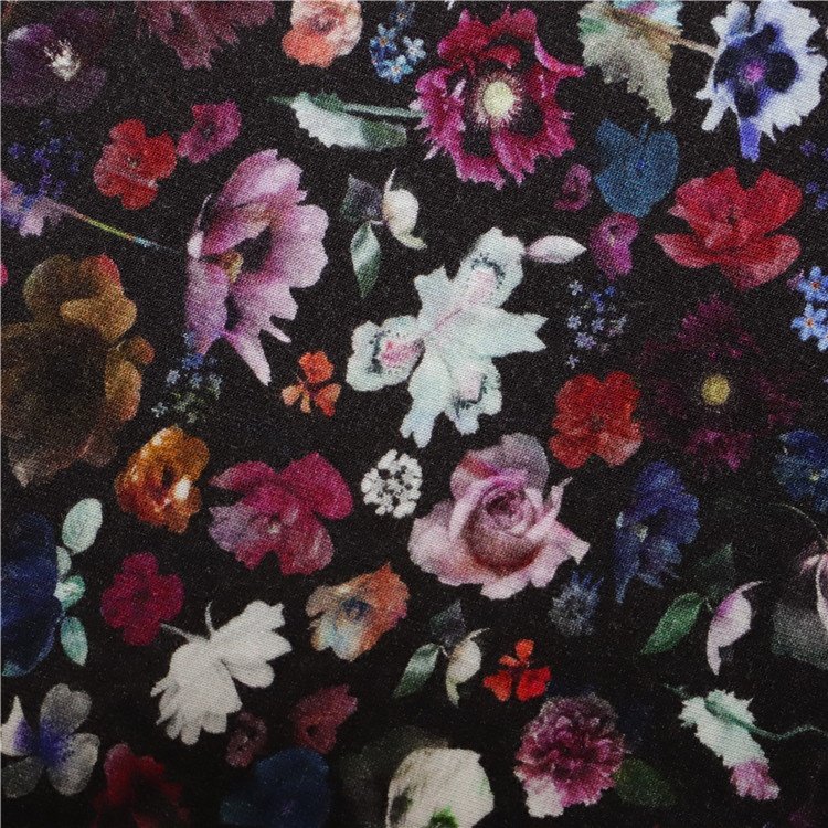 Digital Printing 95% Bamboo Fiber 5% Spandex Knitted Plain Weave Fabric