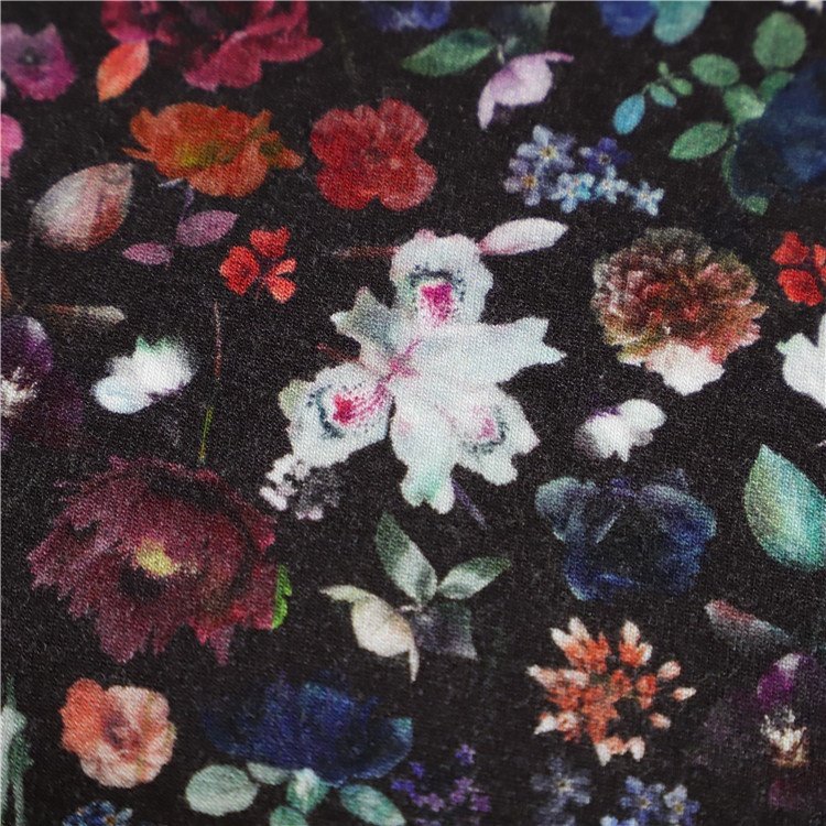 Digital Printing 95% Bamboo Fiber 5% Spandex Knitted Plain Weave Fabric
