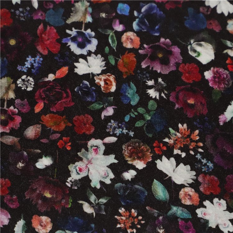 Digital Printing 95% Bamboo Fiber 5% Spandex Knitted Plain Weave Fabric