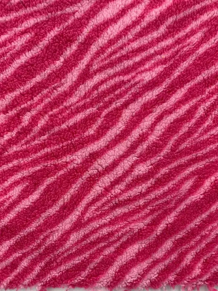 Latest Design Red Zebra Stripe Pattern Custom Printed Sherpa Fleece Fabric For Blanket Garment