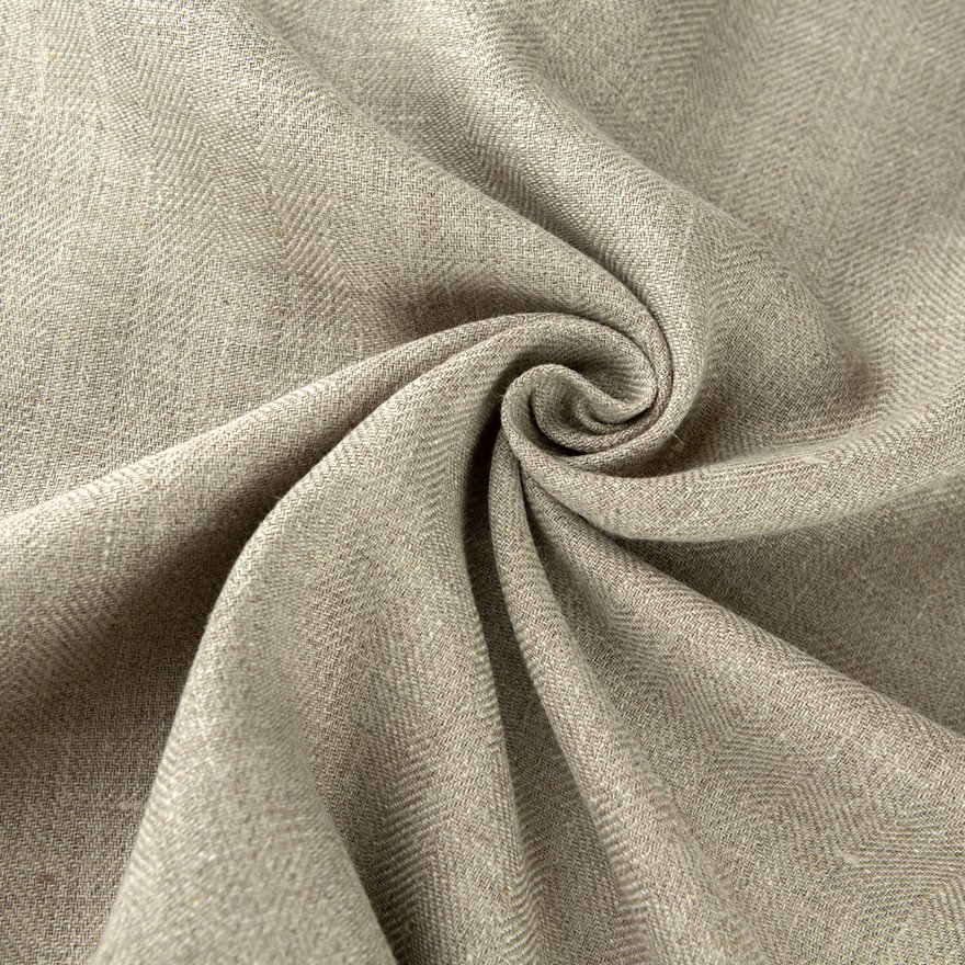 320 GSM 100% Linen Woven Herringbone Twill Weave Natural Soft Breathable Fabric Roll Home Use Wholesale Clothing Dresses Shirts