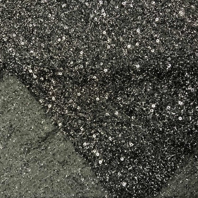 2024 Shaoxing textile factory price sequin tassels mesh net embroidery fabric for clothing