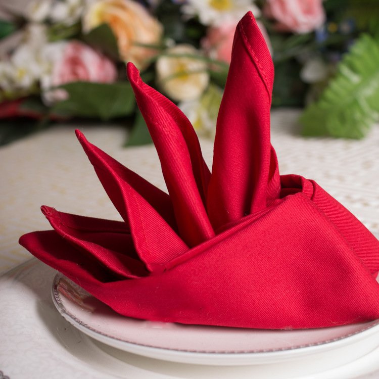 Hotel Cotton Napkin 100% Linen Fabric Plain Style Dinner Table Napkin 50*50cm for Weddings and Parties