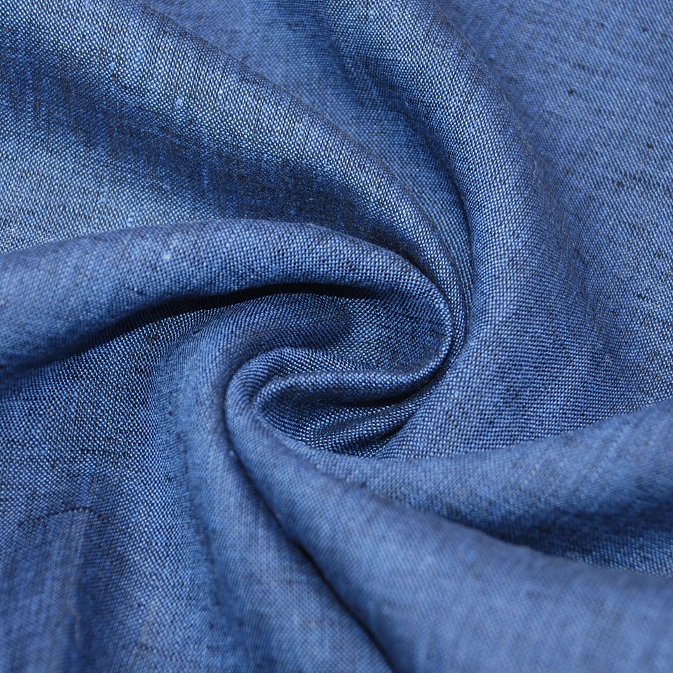 Custom two tone Yarn Dyed Indigo Shirting Wholesale Manufacturer Cheap Price 100% linen woven fabric