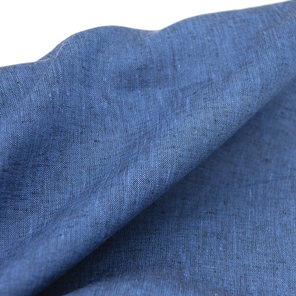 Custom two tone Yarn Dyed Indigo Shirting Wholesale Manufacturer Cheap Price 100% linen woven fabric