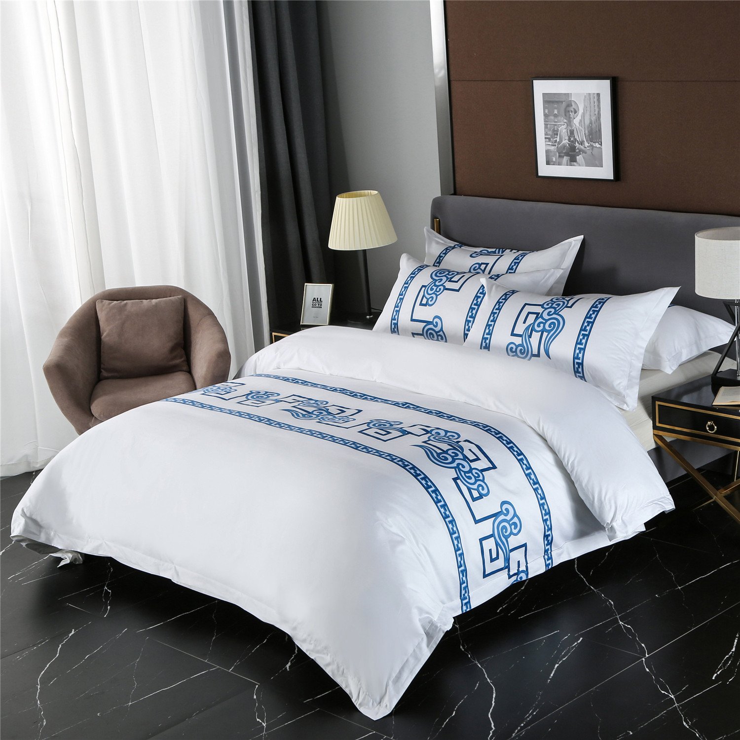 Royal Fitted Sheet Quality Luxury Size Printing Bedsheets Bed Linen Duvet Bedding Queen 2022 Quilt Cover Set Hotel Bedding Set