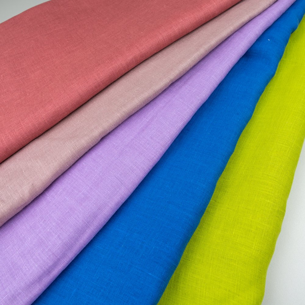 185 GSM 100% linen woven softened dyed fabric high quality wholesale fabric roll for clothes breathable fabric