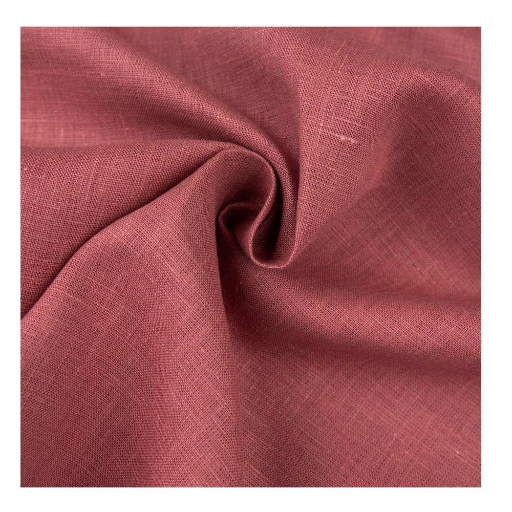 185 GSM 100% linen woven softened dyed fabric high quality wholesale fabric roll for clothes breathable fabric