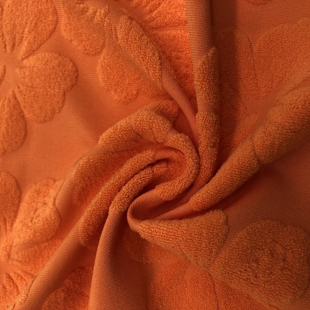 xinxian OEM ODM soft flowery terry fabric jacquard for swimwear bikini beachwear nylon 4 way stretch flowers textile