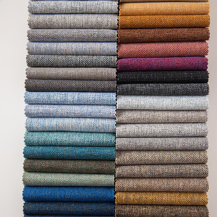 Home Textile black out Linen sofa curtain Fabric waterproof 100% Polyester linen look sofa upholstery Italy fabric