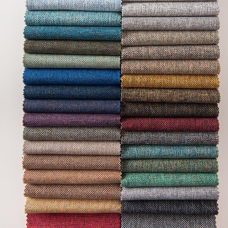 Home Textile black out Linen sofa curtain Fabric waterproof 100% Polyester linen look sofa upholstery Italy fabric