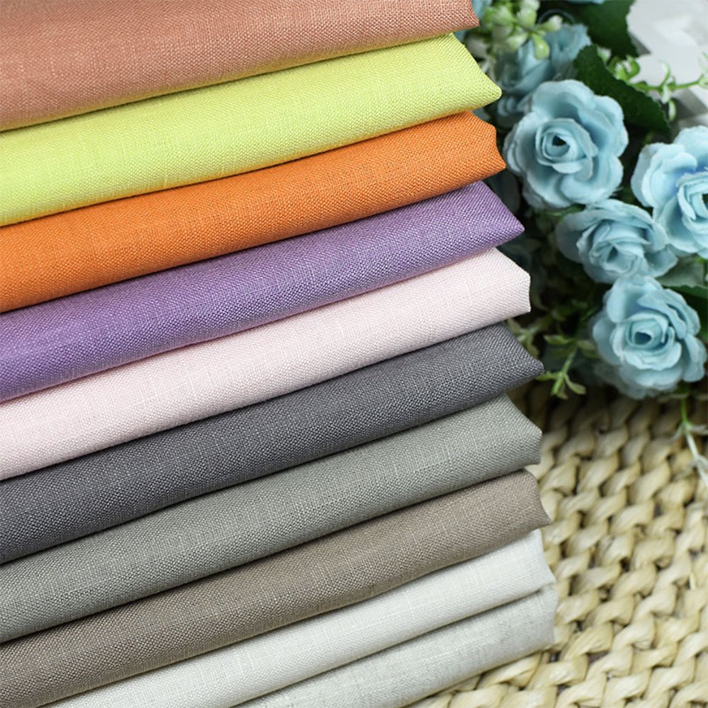Solid color soft 100% linen fabric organic material pure natural flax for sewing diy handmade clothes patchwork fabric
