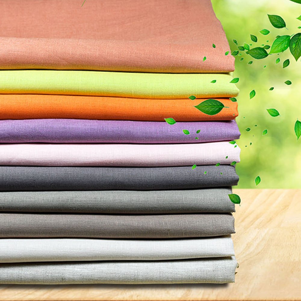Solid color soft 100% linen fabric organic material pure natural flax for sewing diy handmade clothes patchwork fabric