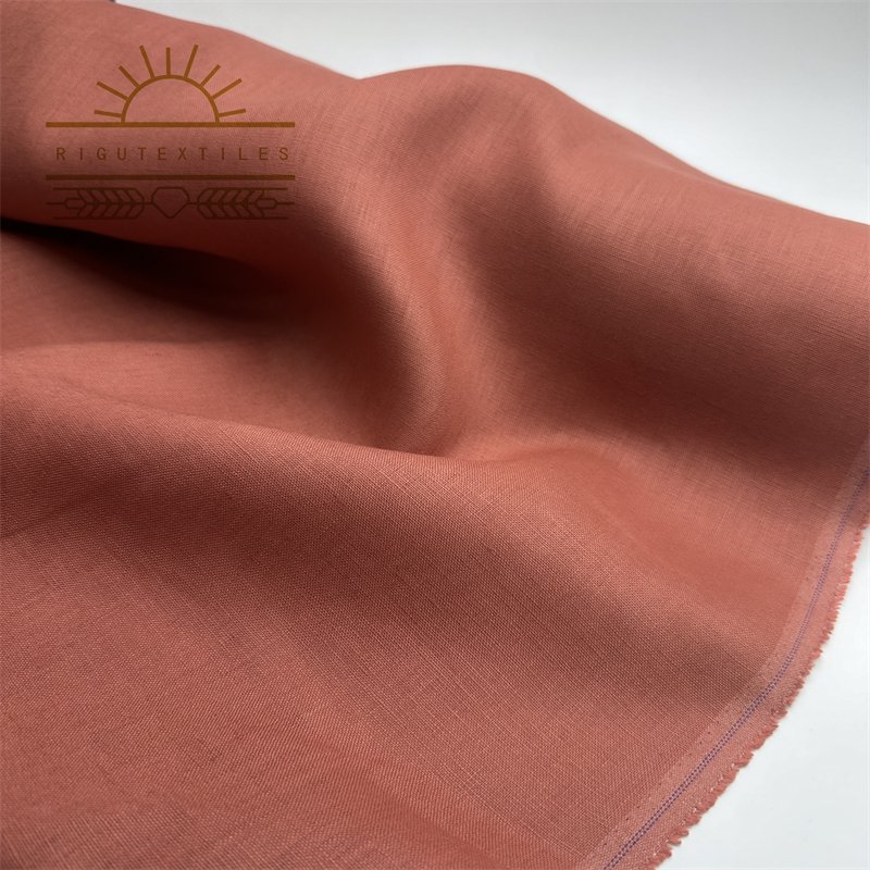 RIGU Textiles Organic 100% French Flax Linen Fabric Weight Pure French Flax Washed Linen Fabric