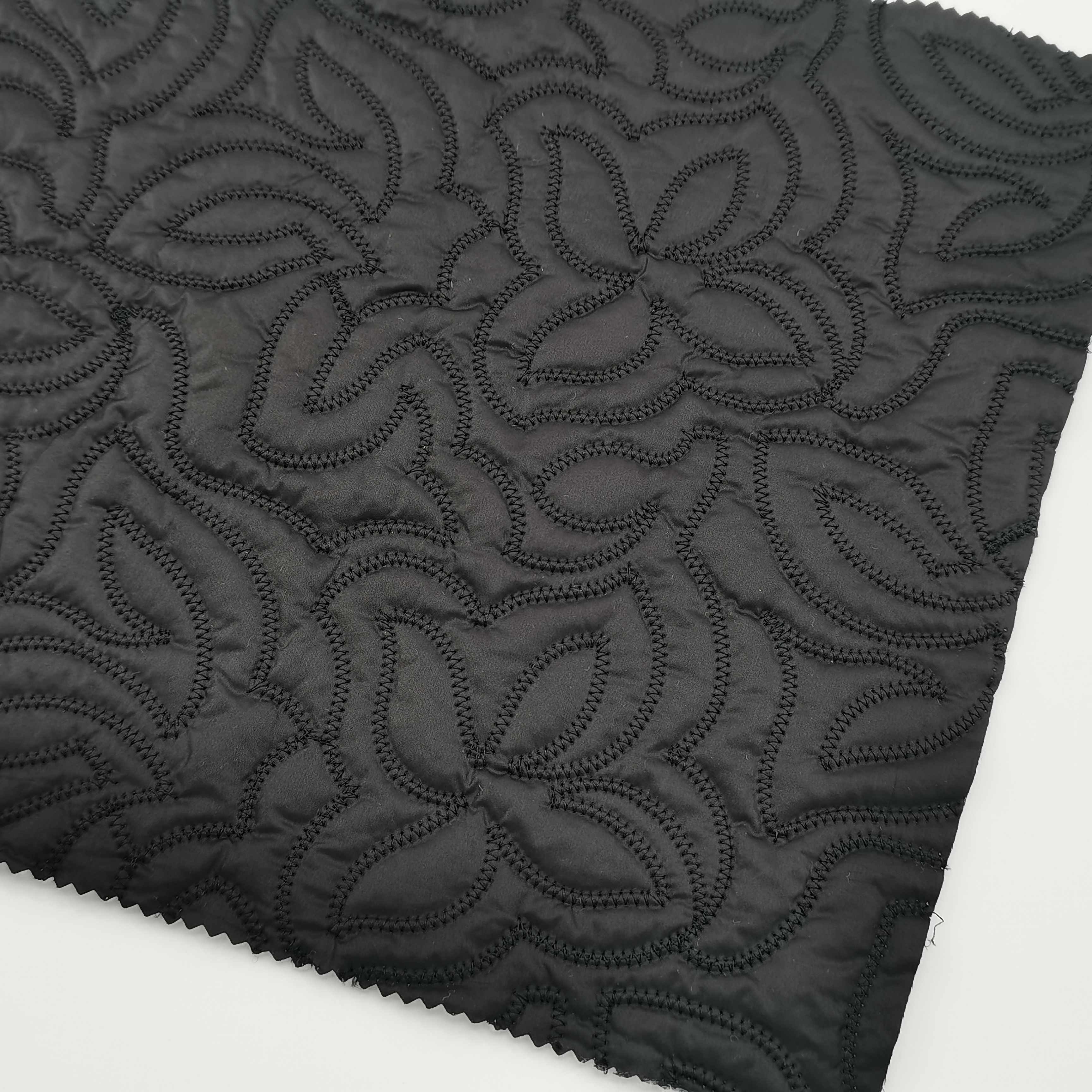Moquan available black polyester quilt fabric for coat