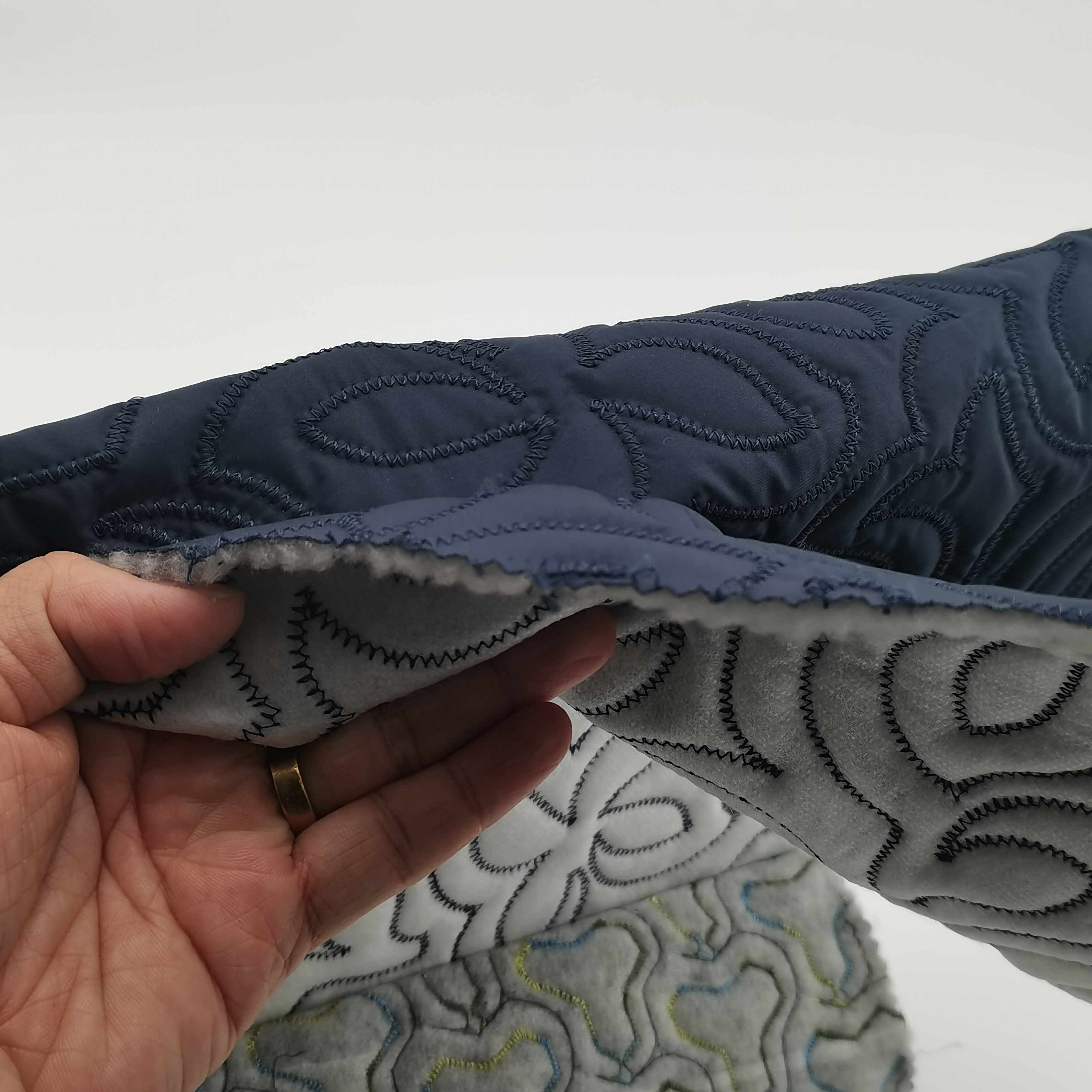 Moquan available black polyester quilt fabric for coat