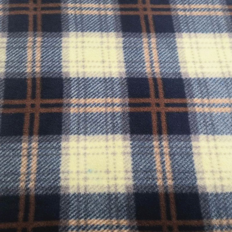 Plaid 100% polyester fabric 4 way stretch check two layered printed bonded knit fabric polar fleece fabric printed polyester