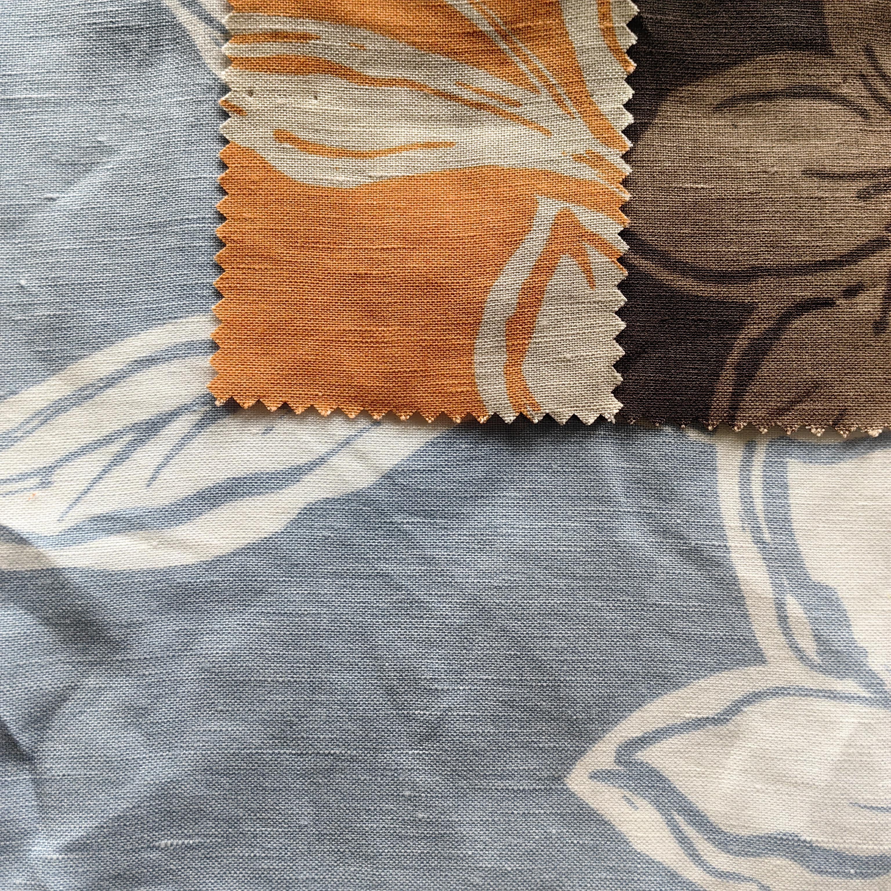 Price favorable custom print 180gsm middle weight linen fabric printed linen fabric for clothing