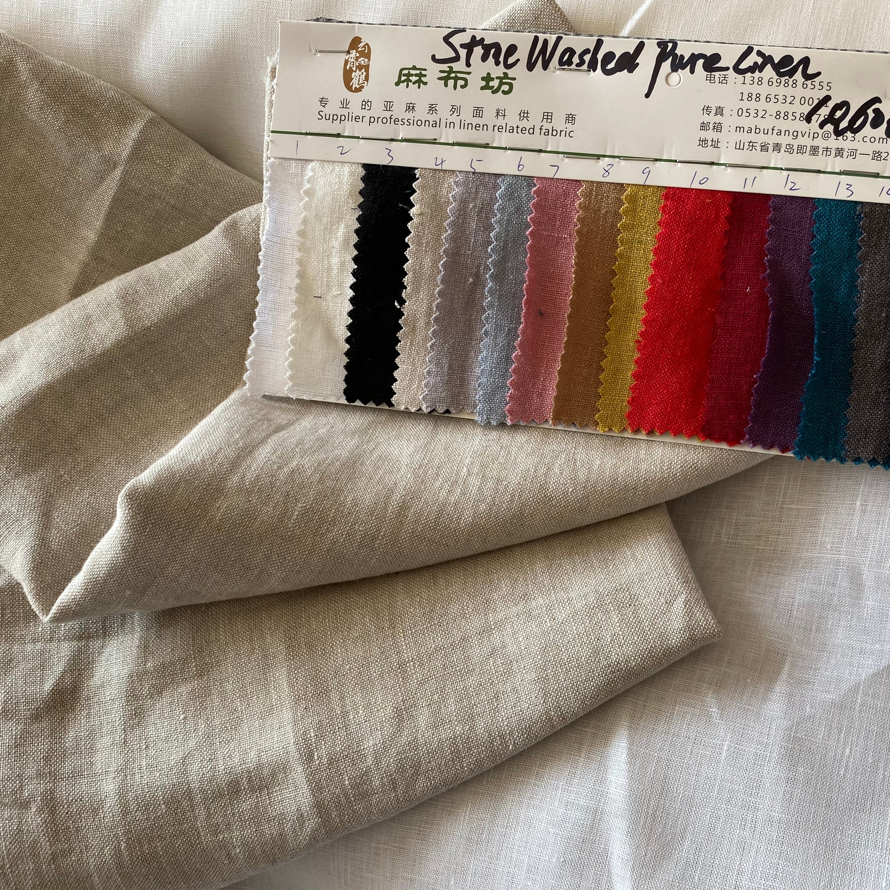 Western Style Breathable Stone Washed Pure Linen Used Cars Organic High Quality Fabric