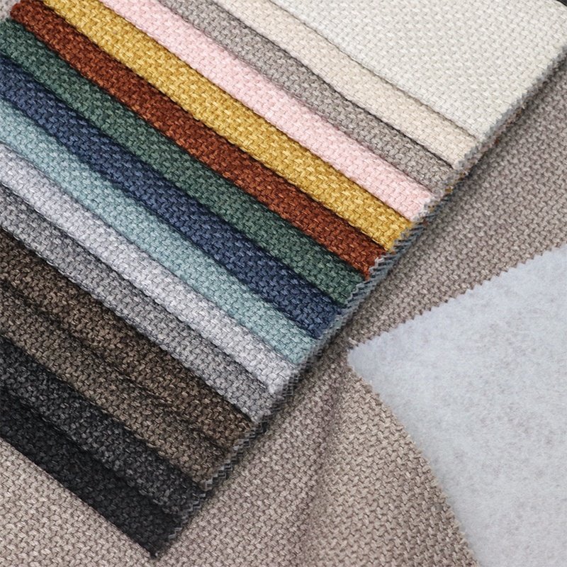 F14-280 Polyester Sofa Woven Upholstery Cloth Decorative Material Fake Linen Car Seat Fabric for Bedding