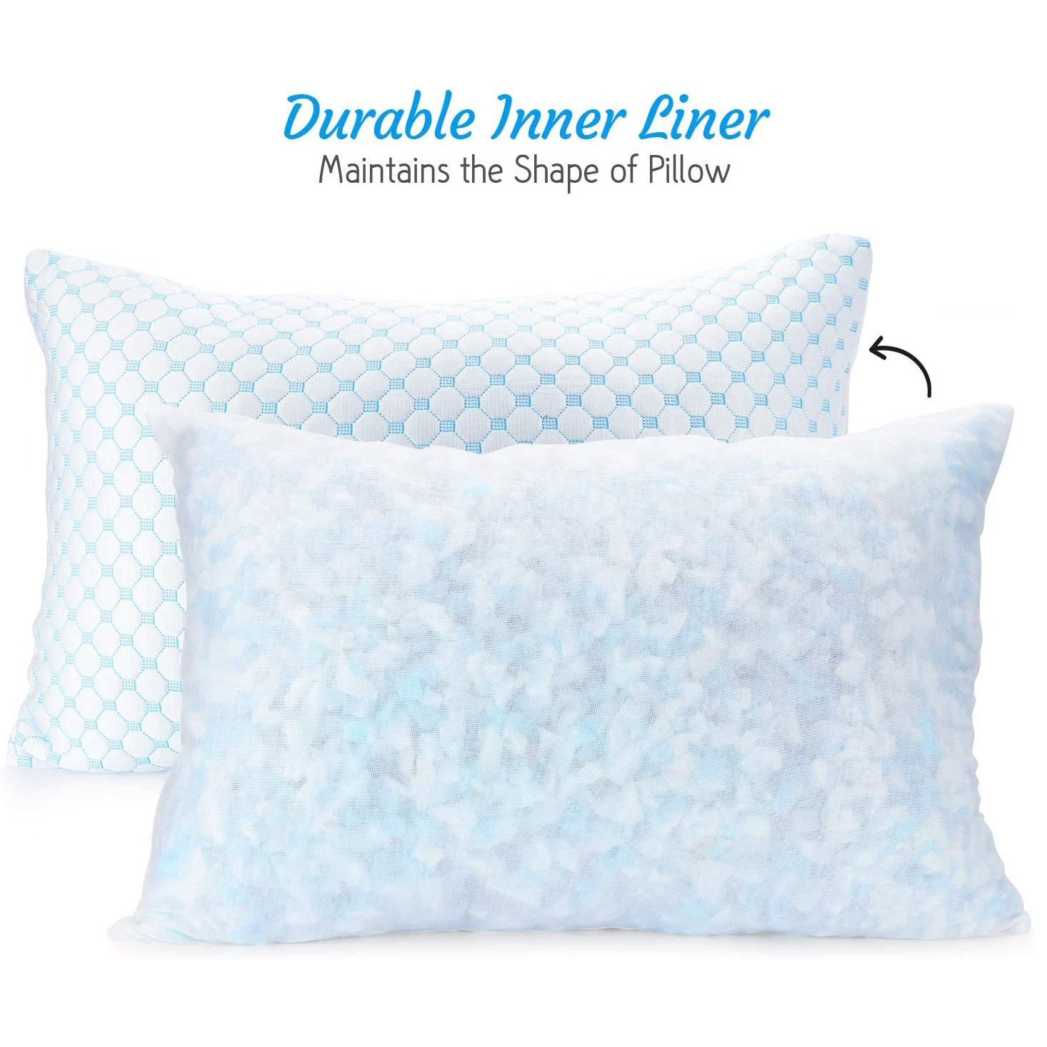 Adjustable 2 in 1 cool & warm gel Cool shredded memory foam pillow bamboo gel shredded Pillow with polyester fiber blending