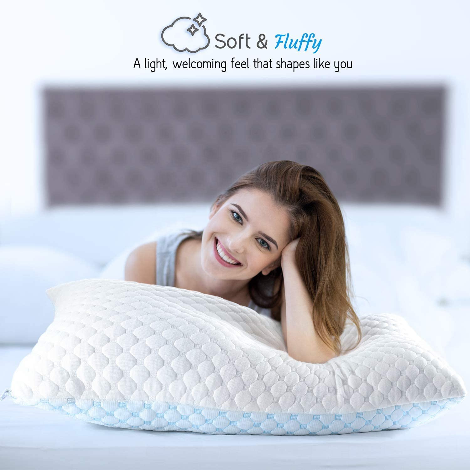 Adjustable 2 in 1 cool & warm gel Cool shredded memory foam pillow bamboo gel shredded Pillow with polyester fiber blending