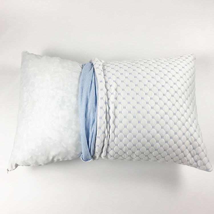 Wholesale Blue Sliced Memory Foam Pillow Neck Support with Cushioning Filling Cooling Fabric Bamboo Fiber Memory Foam Pillow