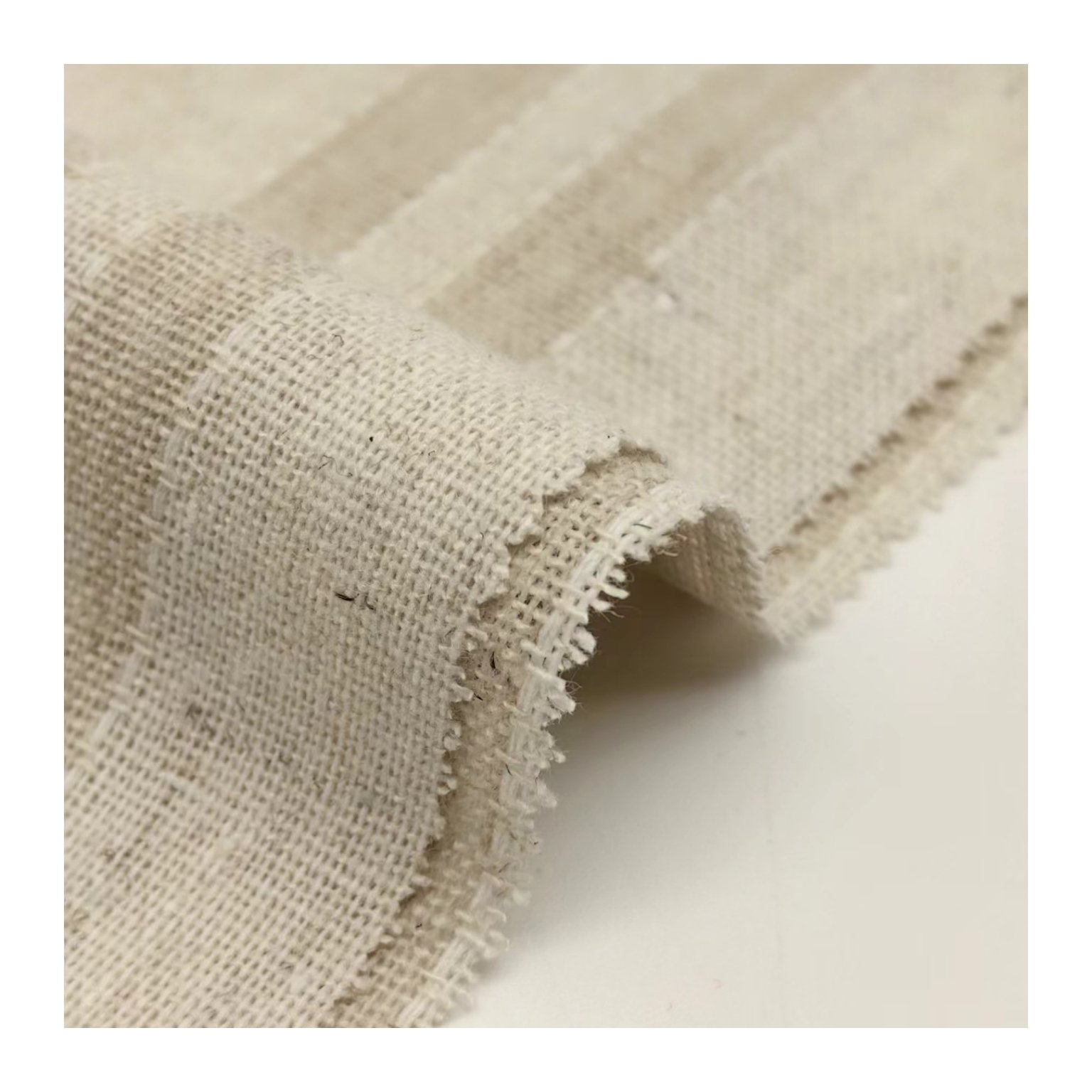 180GSM Natural Linen Fabric stripe Fabric Cotton5% Linen10% Rayon30% Poly55% Plain eco-friendly fabric for clothing